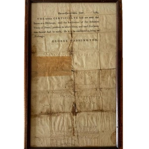 George Washington signed discharge, Revolutionary War I 1783 image 3