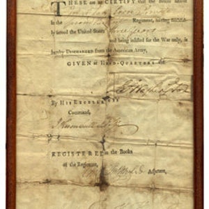 George Washington signed discharge, Revolutionary War I 1783 image 2