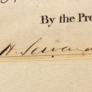 Abraham Lincoln: Signed Ship's Request for Passport Document and Secretary of State William H. Seward image 6
