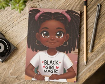 Black Girl Magic V1 Softcover Journal with Positive Affirmations Inside Cover
