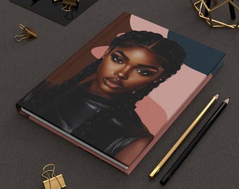 Empowering Black Women Becoming Matte Journal: Unique Art, Inspiring Quote