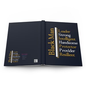 Black Men- Inspirational Matte Journal (5.75" x 8") Blue, White and Gold image 4