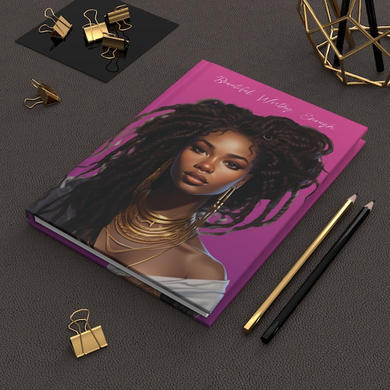 Affirmation Journal: Black Woman Art, Lined Pages