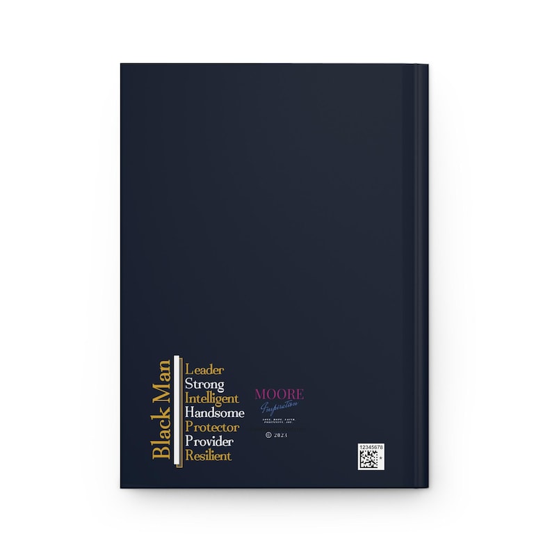 Black Men- Inspirational Matte Journal (5.75" x 8") Blue, White and Gold image 5