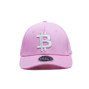 Pink Designer Bitcoin Hat with 3D Puff for BTC Lovers