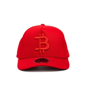All-Red Bitcoin Hat with High-Crown for BTC Lovers