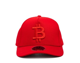 All-Red Bitcoin Hat with High-Crown for BTC Lovers