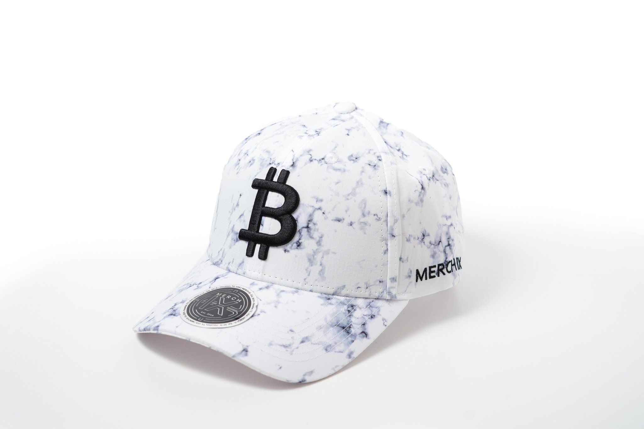 Marble Designer Bitcoin Hat with 3D Puff For The BTC Fans