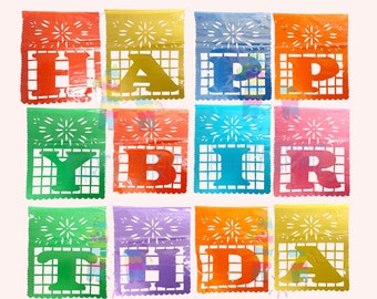 18ft Papel picado mexicano / Banner / fiesta / happy birthday banner / feliz cumpleaños