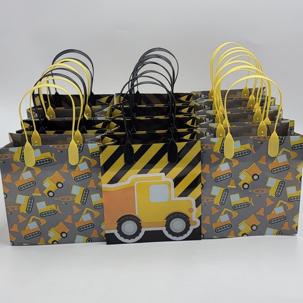 12 Construction bags, favor bags , gift bags , candy bags , goodie bags