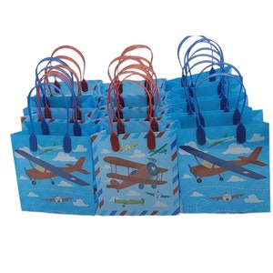 12 airplane goodie bags , gift bags , favor bags , treat bags , candy bags