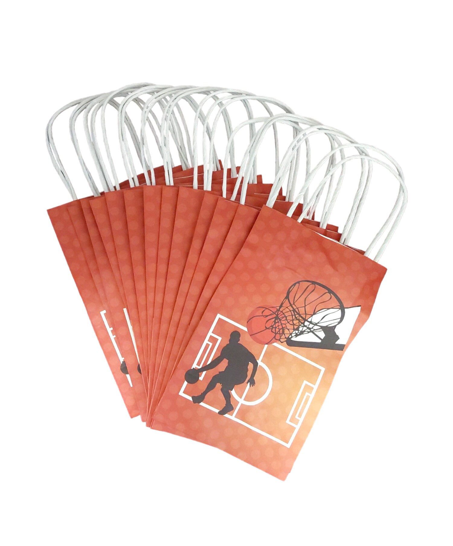 30 Sacchetti Regalo Tema Sport - Pallacanestro E Calcio Per Feste E Bomboniere