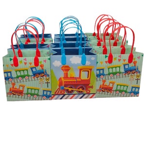 Railroad train theme gift bags, goodie bags,  Candy bags,  giveaway bags