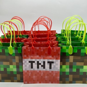 12 pixel TNT theme goodie bags favor bags candy bags gift bags