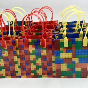 12 stackable colorful blocks theme goodie bags favor bags candy bags gift bags