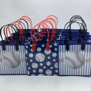 12 Baseball theme goodie bags, gift bags , favor bags candy bags
