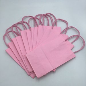 12 Pink kraft bags / gift bags / goodie bags