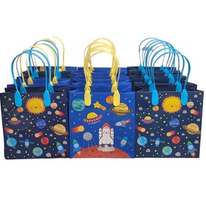 12 astronaut bags , favor bags,  gift bags,  candy bags , space , planets,  space , galaxy