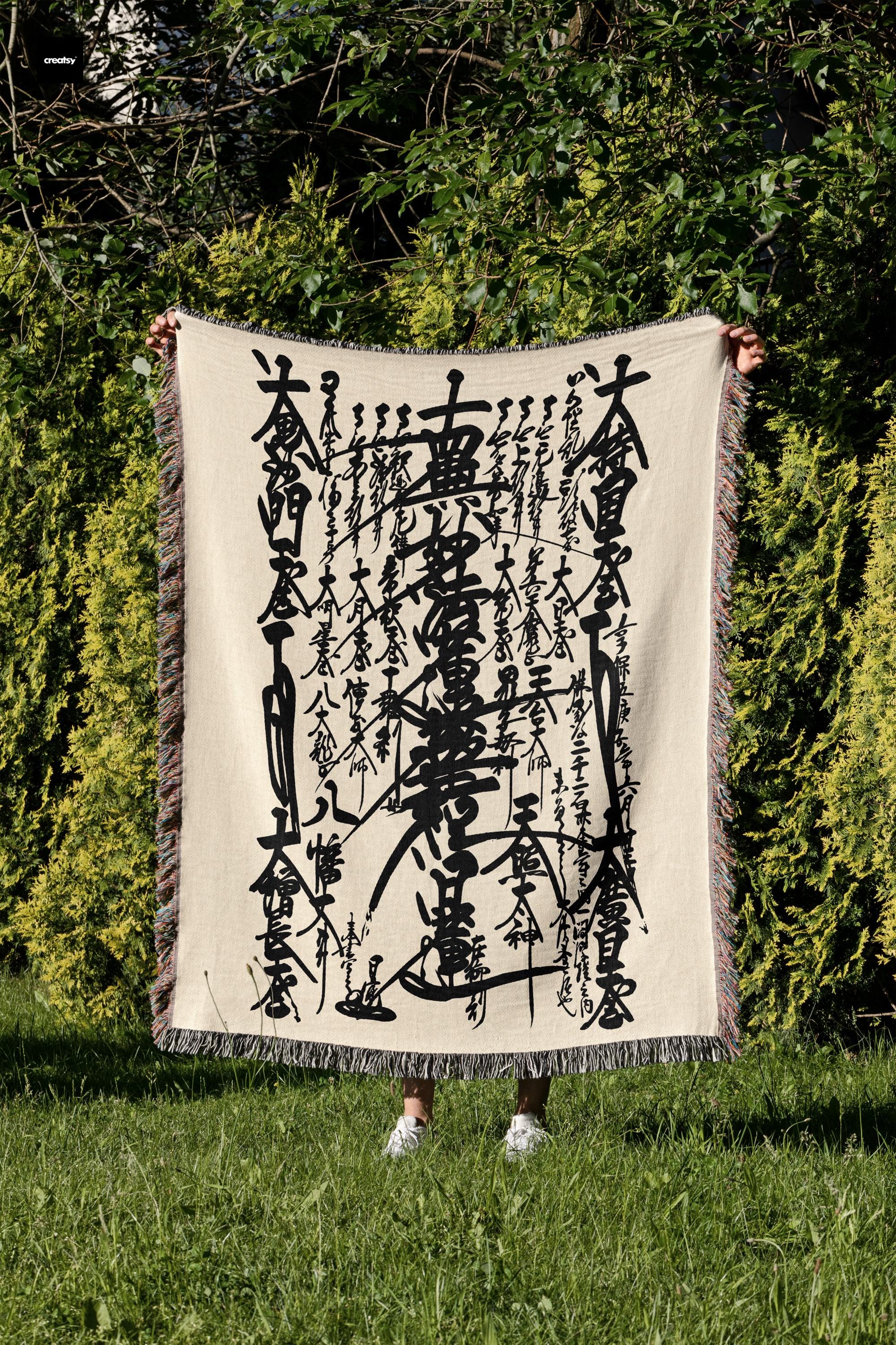 Nam Myoho Renge Kyo Woven Blanket With Fringe Nichikan Soka Gakkai