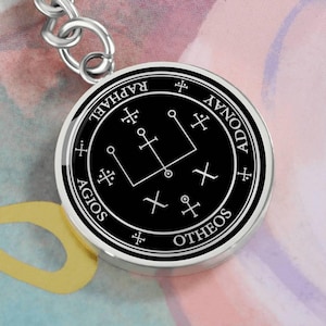 Archangel Raphael Talisman Keychain, Sigil of Balance and Harmony, Spiritual Science, Guardian Angel Jewelry, Personalized Keychain Engraved