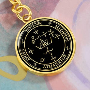 Archangel Michael Talisman Keychain, Sigil of Manifestation, Spiritual, St. Michael, Guardian Angel Jewelry, Personalized Keychain Engraved