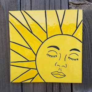 Carrelage mural suspendu jaune Sleeping Sun