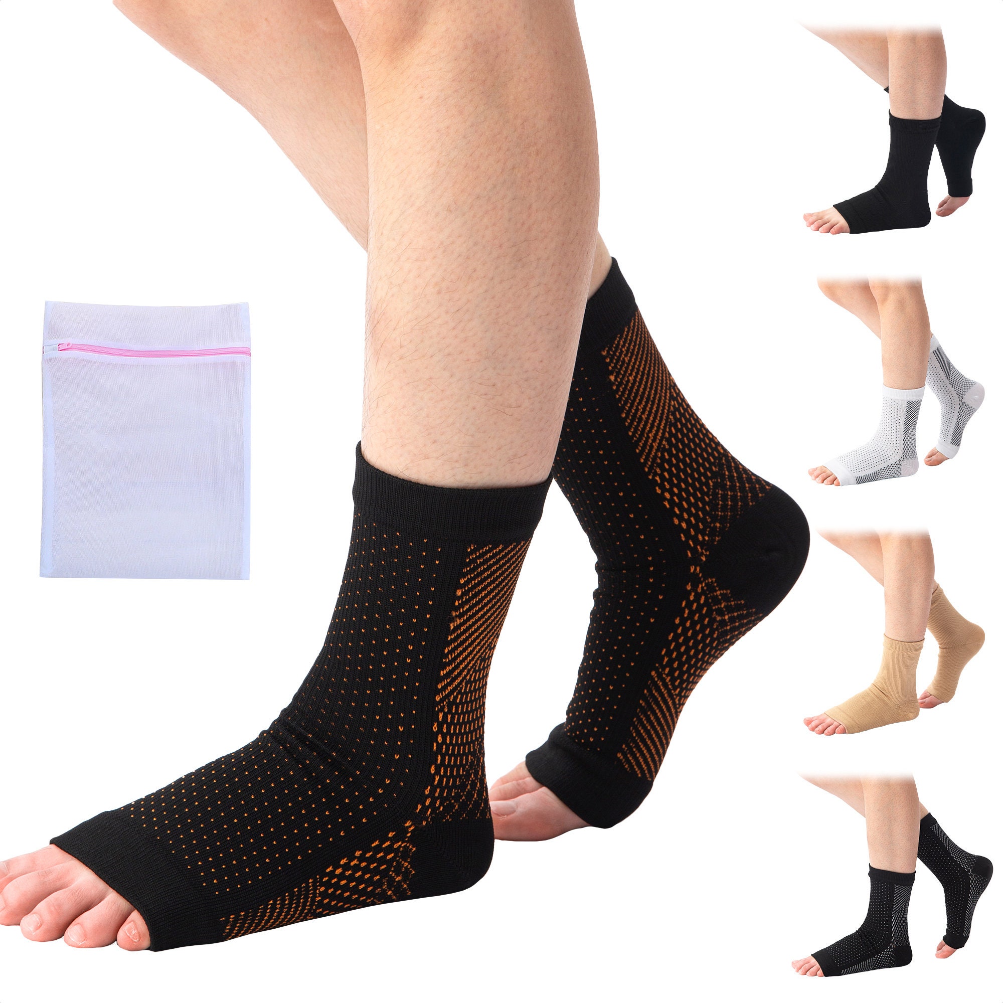 360 RELIEF Copper Infused Open Toe Compression Ankle Socks