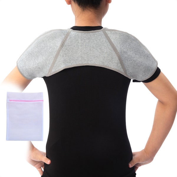 Orthèse de compression à double soutien d'épaule 360 RELIEF pour les blessures et le soulagement de la douleur à l'épaule gelée Polaire de protection avec sac à linge en filet