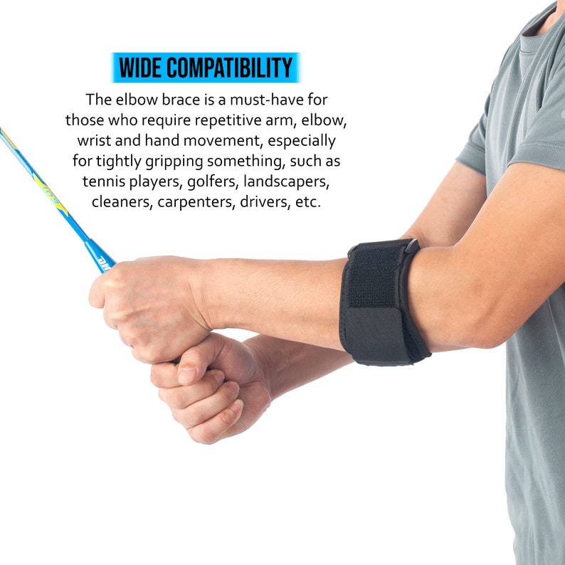 Tennis Elbow Brace Adjustable Strap for Golfer Elbow Wrap, Gym