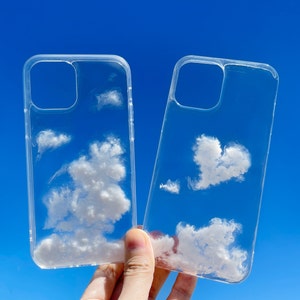 Cloud clear phone case | resin phone case | Patterns Can Be Customized | Handmade, iPhone x 11 12 13 Mini Pro Max Protective Case