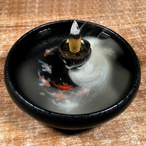 Incense Burner Backflow, Incense Burner resin  fish painting,Ceramic Incense Burner, Incense Burner Waterfall, Incense Burner Art painting,