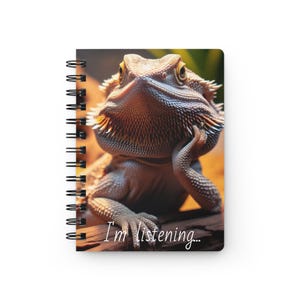 Bearded Dragon Spiral Bound Journal, Lizard Lover Notebook, Reptile Notepad, Stationery Gift, Pet Owner Diary, Animal Sketchbook