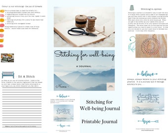 Stitching for Well-being Digital Printable Journal - Slow Stitching Practice