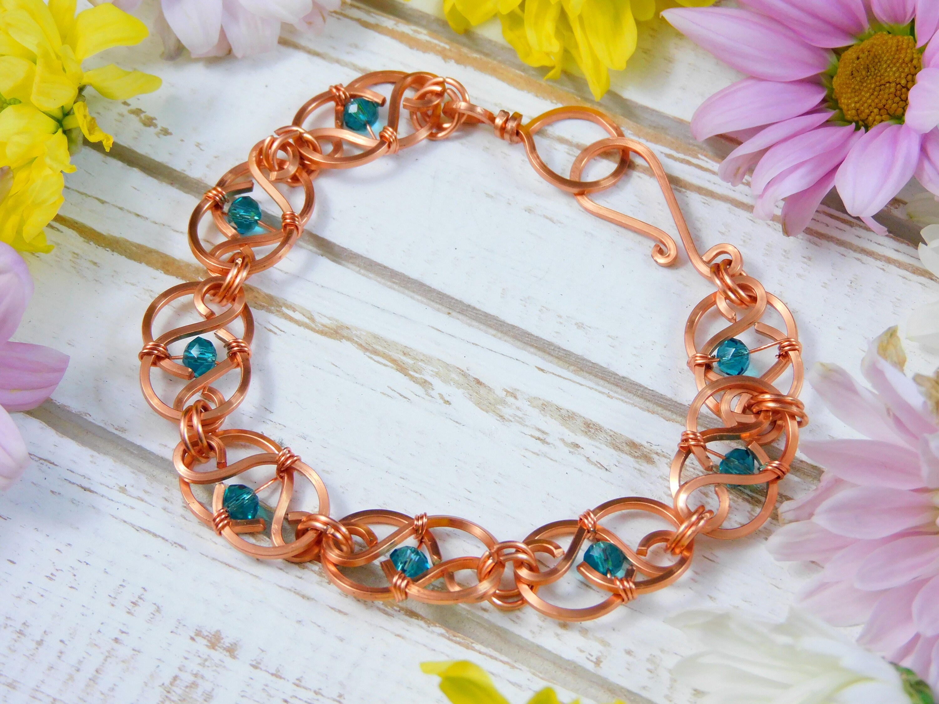 Bright Copper Bracelet Anti Tar tarnish koperdraad Blauwe Etsy