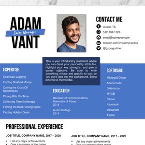 Designer Resume Template for Men including Cover Letter in Microsoft Word INSTANT DOWNLOAD Cheap Package with Free Fonts