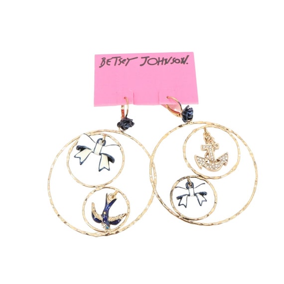 Betsey johnson anchor earrings deals