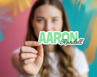 Personalised Waterproof Colour Name Sticker – Custom Vinyl Decal for Bottles, Laptops, Lunchboxes & More