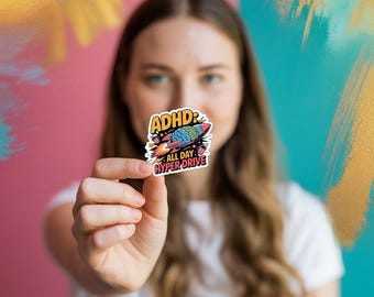ADHD Rocket Vinyl Sticker: Funny Neurodivergent Gift