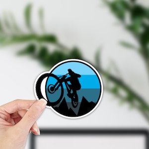 Sticker VTT • Sticker cycliste VTT pour ordinateurs portables, casques et gourdes • Cadeau trail pour motards