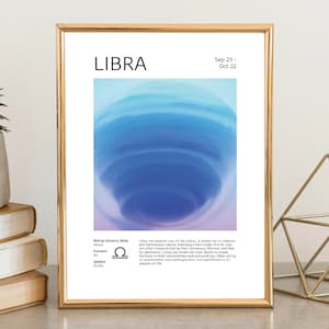 WAAGE Sternzeichen druckbare Wandkunst | Sofort Download | Sternzeichen Print | Wanddeko | Vibes | Astrologisches Poster