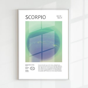 SCORPIO Star Sign Printable Wall Art | Instant Download | Zodiac Print | Wall Decor | Vibes | Astrological Poster