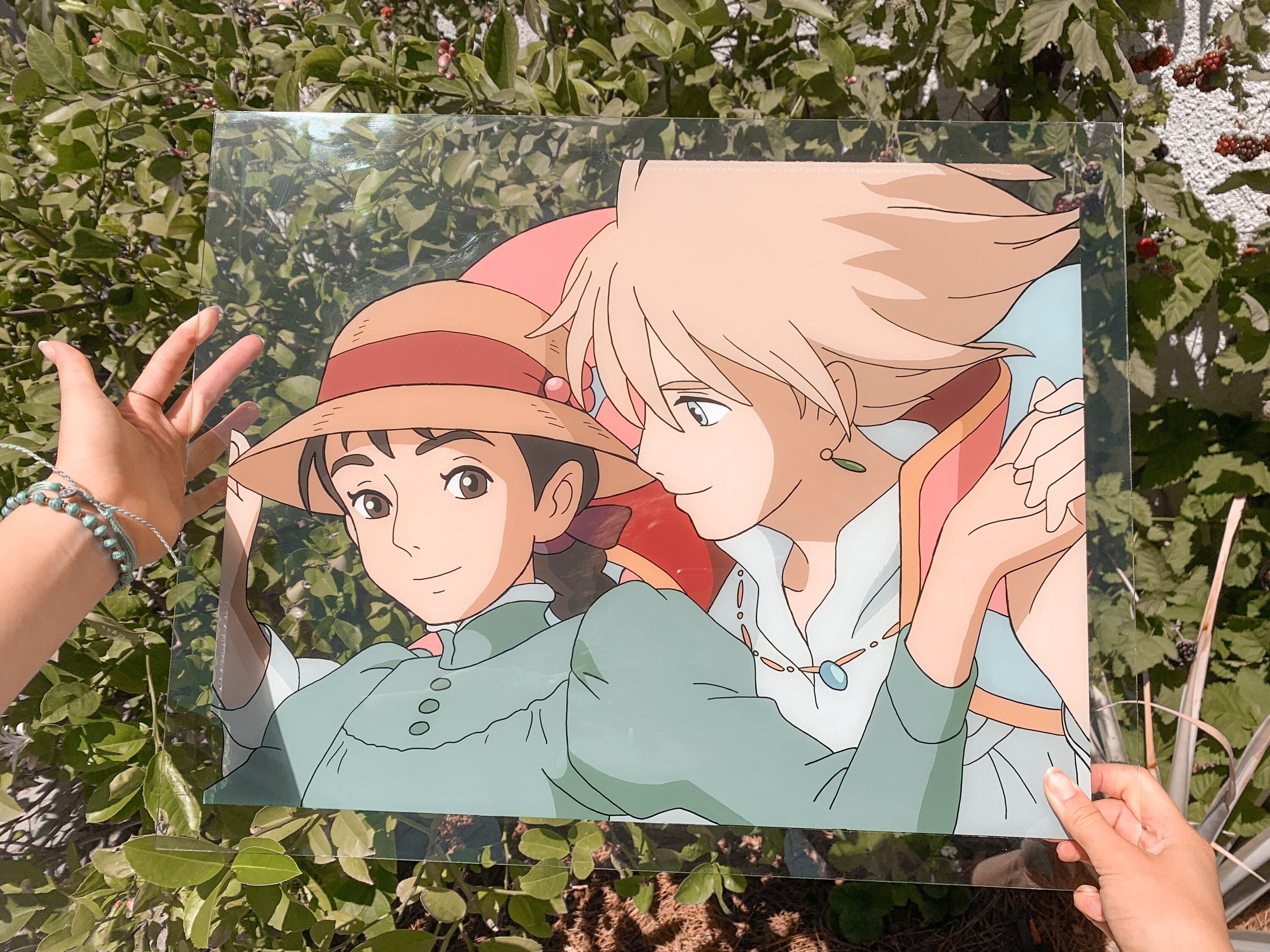 Howls Moving Castle Sofie and Howl Large Glass Painting Etsy