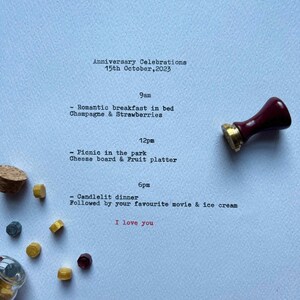 Regalo de aniversario único escrito a mano en tamaño A4, recuerdo artesanal para aniversarios, San Valentín, carta mecanografiada personalizada