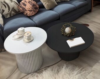 Set of two round coffee tables | coffe table | black round coffee tables | White round coffe tables | coffee tables round | many colours