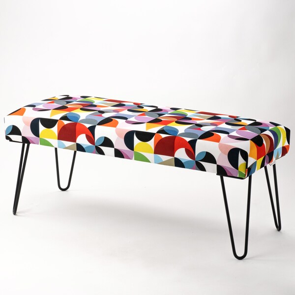 Banc En Métal Pouf Industriel Meubles Rembourrés Pouf Fait Main Couloir Siège à motifs LOFT bench4home