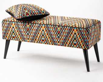 Hallway Bench Retro Hallway Pouf Upholstered Furniture Handmade Hallway Poufs Patterned Seat bench4home