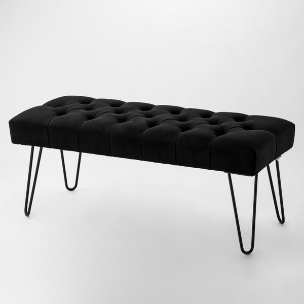 Banc En Métal Pouf Industriel Meubles Rembourrés Pouf Fait Main Couloir Siège Matelassé LOFT bench4home