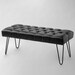 HANDMADE Bench metal Industrial Pouf Footstool Upholstered Pouffe Hallway Deep Buttoned Seat LOFT 