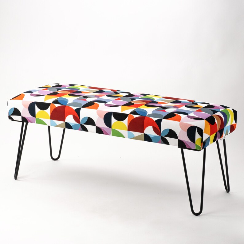 Banc En Métal Pouf Industriel Meubles Rembourrés Pouf Fait Main Couloir Siège à motifs LOFT bench4home image 1