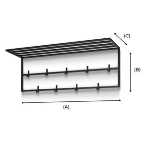 Wandgarderoben aus Metall HANDGEMACHT Garderobenleisten mit Ablage Hutablagen Wandgarderobe im LOFT-Stil Modern Garderobenhaken Aufhänger Bild 7